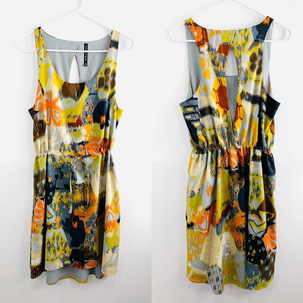 W118 Walter Baker Abstract Keyhole Back Dress M